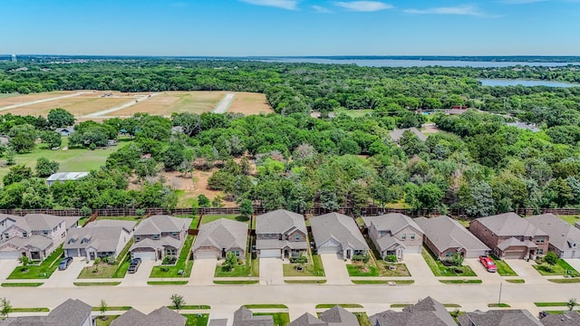 223 Luna Ln, Lake Dallas, TX 75065 - aerial perspective of suburban area featuring a large body of water