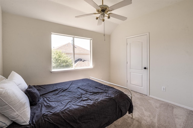 1531 Winding Trail Dr, Allen, TX 75002 - bedroom featuring carpet flooring, baseboards, vaulted ceiling, and ceiling fan