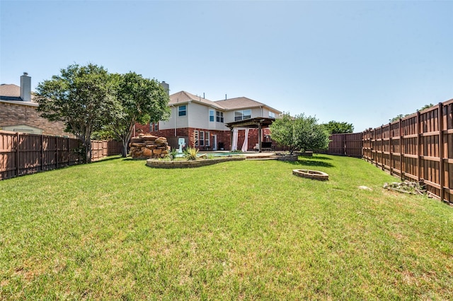 1531 Winding Trail Dr, Allen, TX 75002 - view of yard with a gazebo and an outdoor fire pit