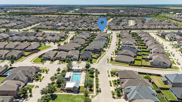 616 Forefront Ave, Celina, TX 75009 - aerial view of residential area with a pool