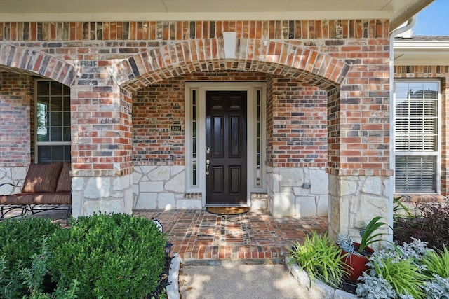 9352 Blanco Dr, Lantana, TX 76226 - doorway to property featuring brick siding