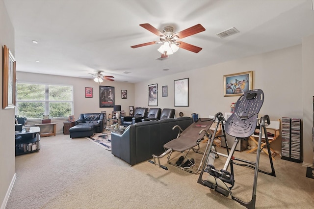9352 Blanco Dr, Lantana, TX 76226 - carpeted living room with a ceiling fan and baseboards