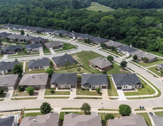 821 Hearthside Way, Mckinney, TX 75071 - aerial view of residential area featuring a heavily wooded area