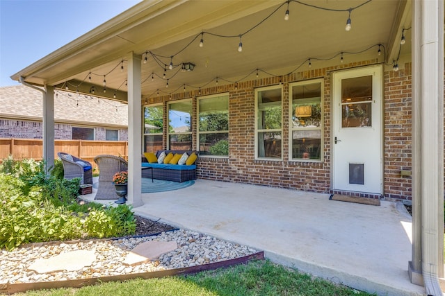 1386 Caspian Dr, Roanoke, TX 76262 - view of patio featuring an outdoor living space