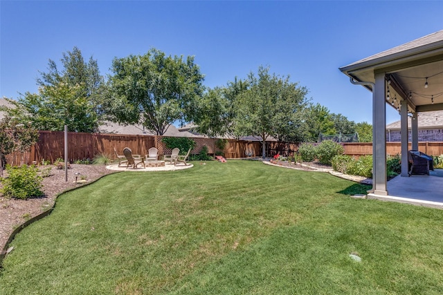 1386 Caspian Dr, Roanoke, TX 76262 - view of yard with a patio and a fire pit