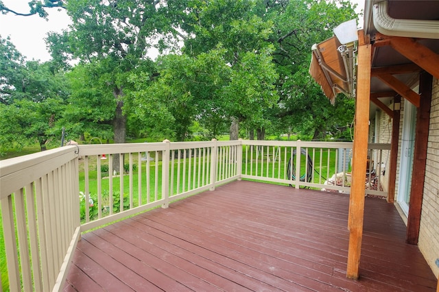 107 Clover Dr, Gun Barrel City, TX 75156 - wooden deck featuring a yard and view of scattered trees