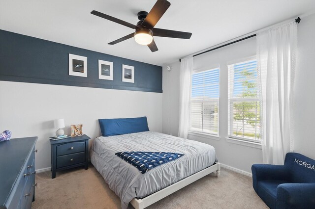 3800 Canyon Verde Ln, Denton, TX 76226 - carpeted bedroom featuring baseboards and ceiling fan