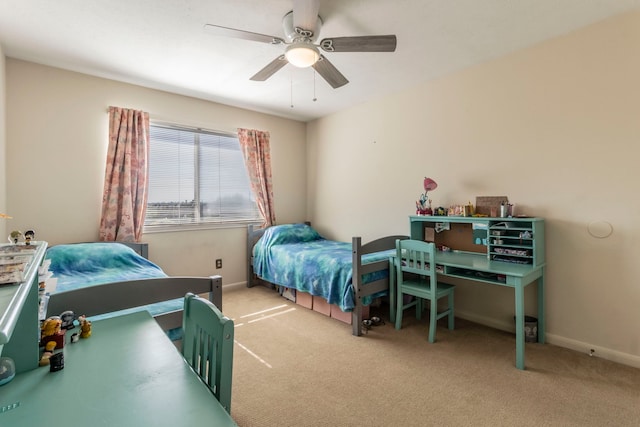 2111 Menton Pl, Carrollton, TX 75006 - bedroom with carpet floors, baseboards, and a ceiling fan
