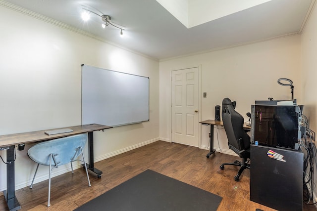 2111 Menton Pl, Carrollton, TX 75006 - office space featuring ornamental molding, wood finished floors, and baseboards