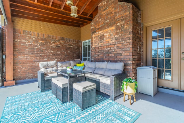 2111 Menton Pl, Carrollton, TX 75006 - view of patio / terrace featuring outdoor lounge area