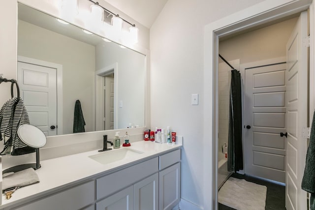 2104 Palafox Dr, Waco, TX 76655 - full bathroom with vanity and shower / bath combination with curtain