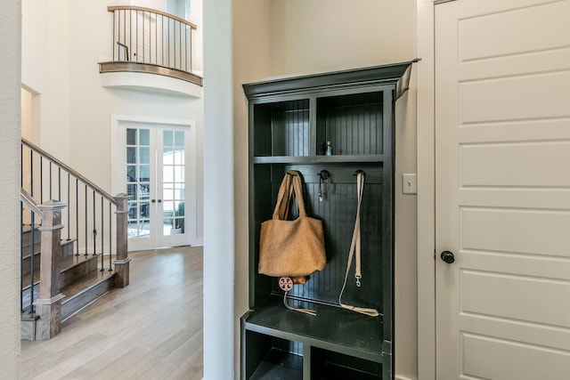2104 Palafox Dr, Waco, TX 76655 - mudroom with french doors and wood finished floors
