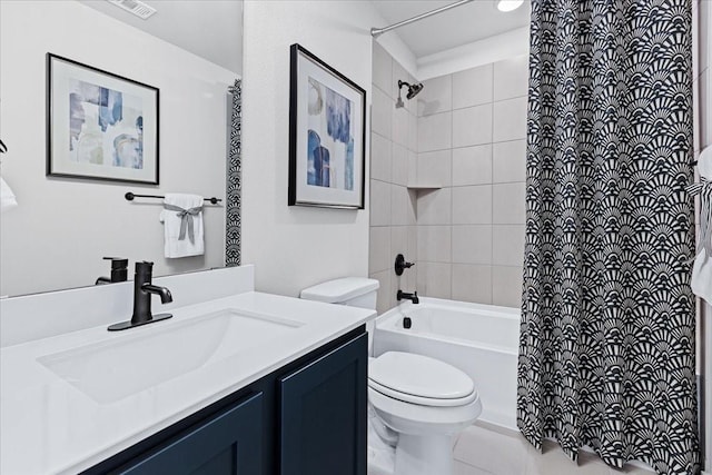 1213 Angel Ln, Aubrey, TX 76227 - bathroom featuring toilet, vanity, and shower / bath combo
