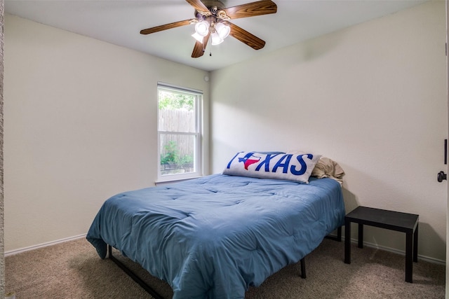 226 Merlin Dr, Weatherford, TX 76086 - bedroom featuring carpet flooring, baseboards, and a ceiling fan