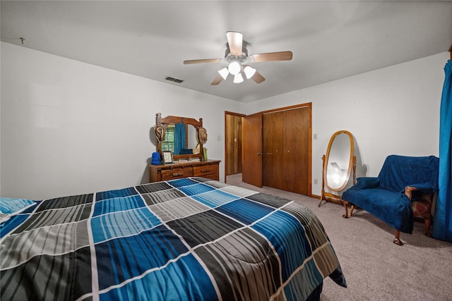 225 Springwood Cir, Chandler, TX 75758 - carpeted bedroom featuring a closet and a ceiling fan