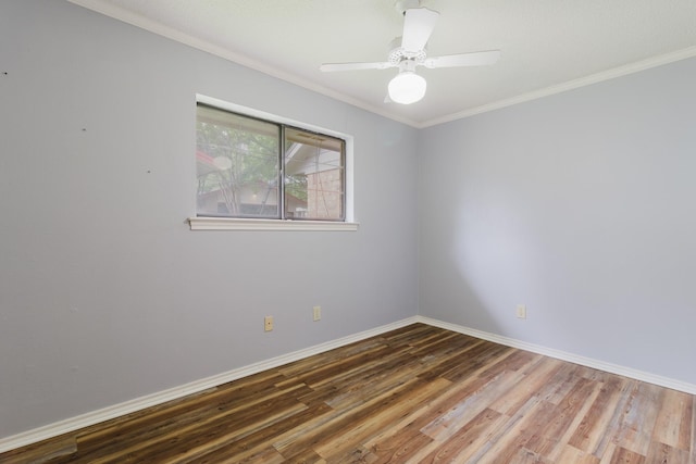 1103 Bluebonnet Hill Dr, Ennis, TX 75119 - spare room with wood finished floors, crown molding, and a ceiling fan