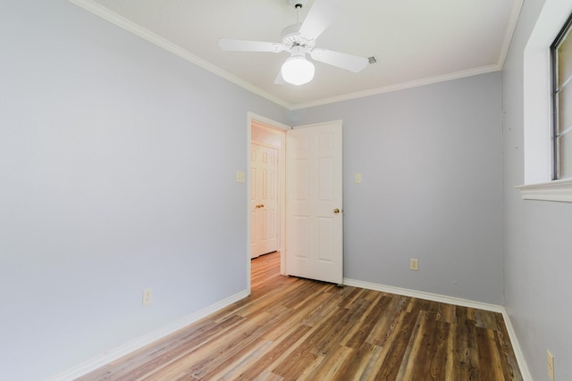 1103 Bluebonnet Hill Dr, Ennis, TX 75119 - unfurnished room featuring wood finished floors, crown molding, and ceiling fan