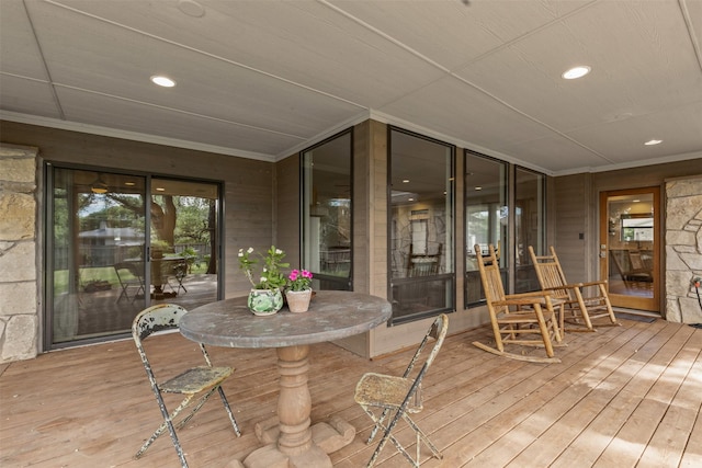 5120 Fairway Cir, Granbury, TX 76049 - wooden deck featuring outdoor dining area