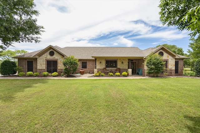 1096 Black Hawk Trl, Nemo, TX 76070 - single story home featuring a front lawn, brick siding, and a shingled roof