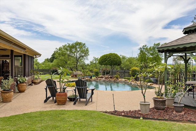 1096 Black Hawk Trl, Nemo, TX 76070 - view of pool featuring a patio area and a gazebo