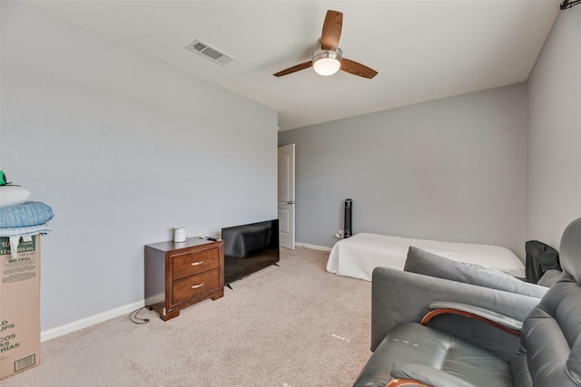 2211 Barrow St, Princeton, TX 75407 - bedroom with light colored carpet, baseboards, and a ceiling fan