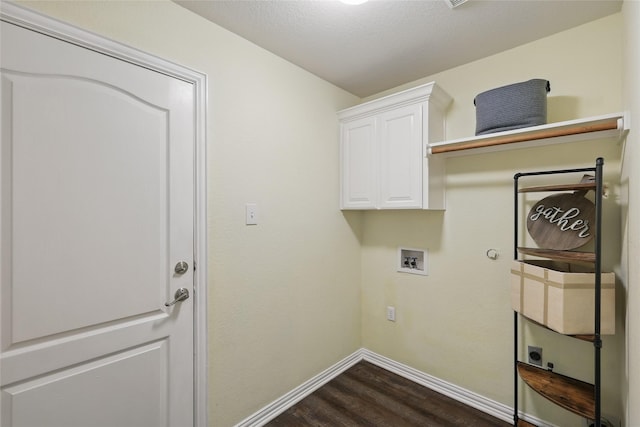 1137 Countryhill Dr, Keller, TX 76248 - washroom with cabinet space, baseboards, dark wood finished floors, and washer hookup