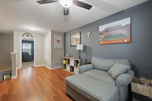 1500 Caymus Ct, Lewisville, TX 75067 - sitting room featuring wood finished floors, a ceiling fan, and baseboards