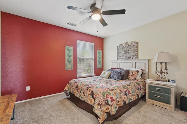 1500 Caymus Ct, Lewisville, TX 75067 - bedroom with light colored carpet, ceiling fan, and baseboards