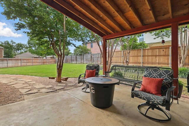 1500 Caymus Ct, Lewisville, TX 75067 - view of patio / terrace featuring a fire pit
