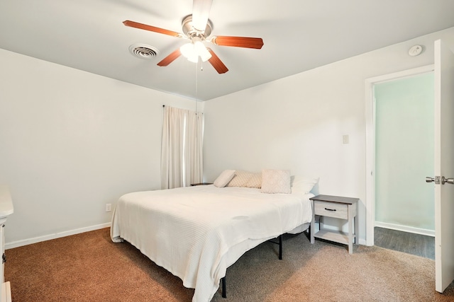 3249 Sandefer St, Abilene, TX 79603 - bedroom with carpet flooring, a ceiling fan, and baseboards