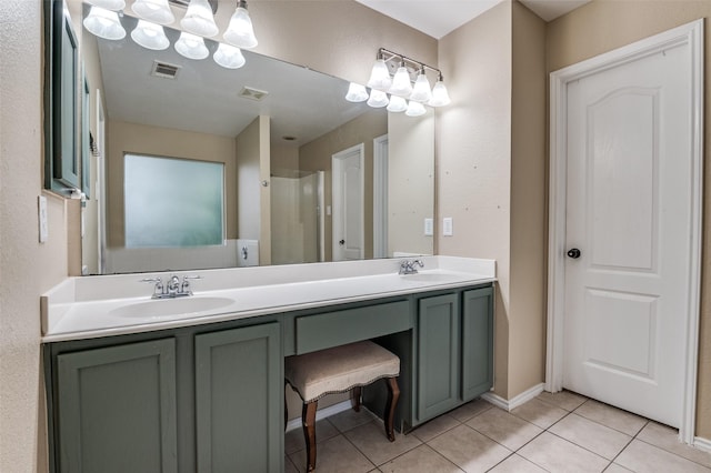 4430 Morning Star Ln, Midlothian, TX 76065 - full bath featuring double vanity, tile patterned flooring, and a shower