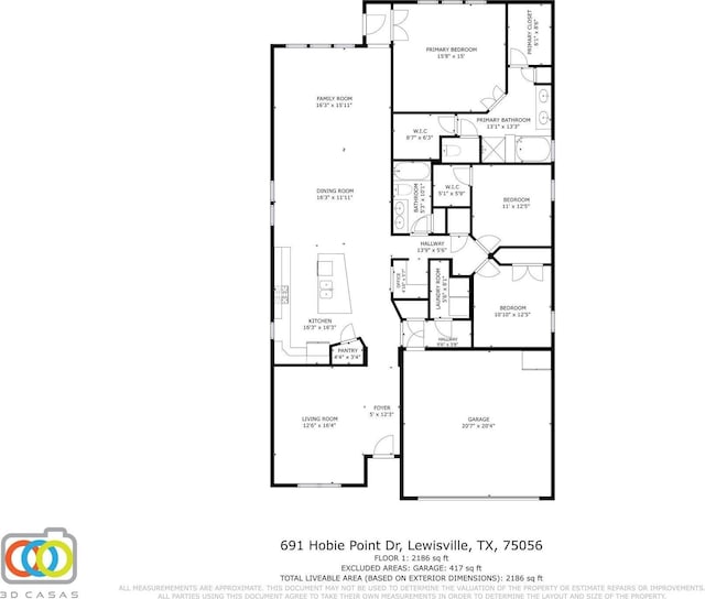 691 Hobie Point Dr, Lewisville, TX 75056 - floor plan / room layout