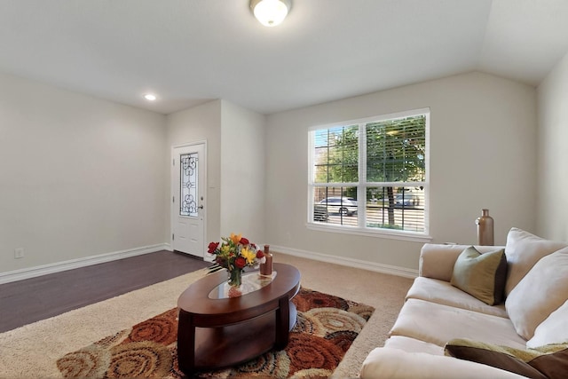 691 Hobie Point Dr, Lewisville, TX 75056 - living room with baseboards and lofted ceiling