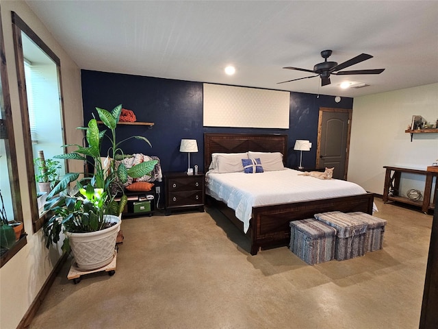 13597 County Road 35, Tyler, TX 75706 - bedroom with baseboards, a ceiling fan, and recessed lighting