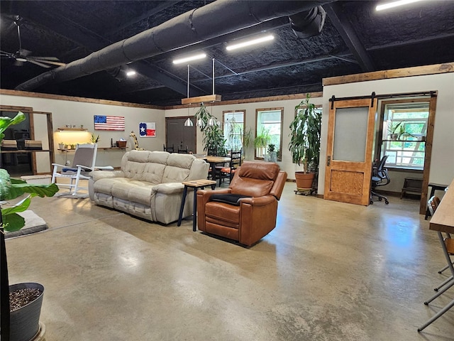 13597 County Road 35, Tyler, TX 75706 - living area with concrete floors