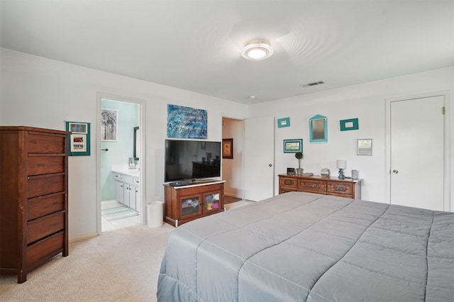 3720 Wharton Dr, Fort Worth, TX 76133 - bedroom with light colored carpet, connected bathroom, and baseboards