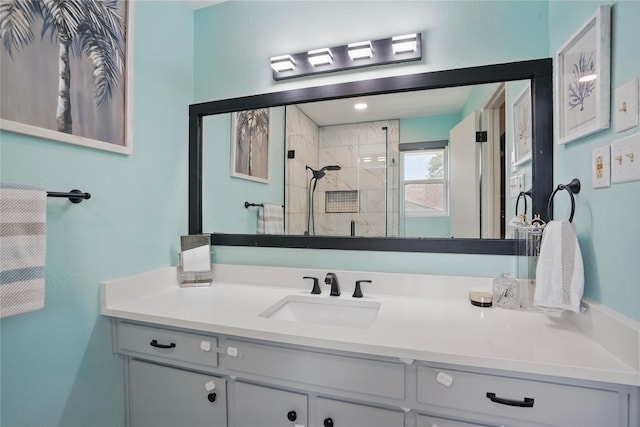 3720 Wharton Dr, Fort Worth, TX 76133 - full bathroom with a stall shower and vanity
