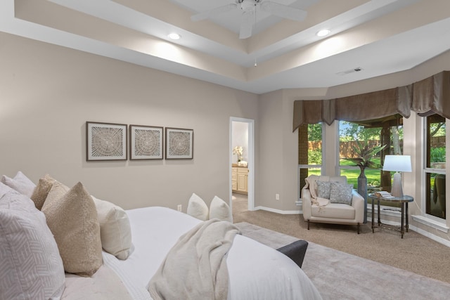 1817 Foxborough Trl, Flower Mound, TX 75028 - carpeted bedroom featuring recessed lighting, baseboards, and connected bathroom