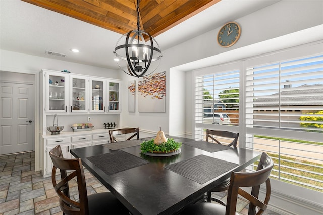 529 Doubletree Dr, Highland Village, TX 75077 - dining space with a chandelier, light stone finish flooring, and recessed lighting