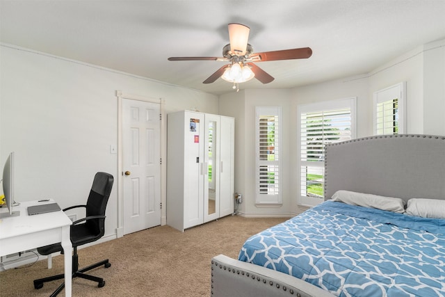 529 Doubletree Dr, Highland Village, TX 75077 - bedroom featuring carpet flooring, a desk, and a ceiling fan