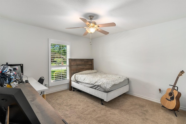529 Doubletree Dr, Highland Village, TX 75077 - carpeted bedroom with a ceiling fan, baseboards, and a desk