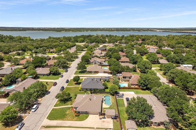 529 Doubletree Dr, Highland Village, TX 75077 - aerial view of residential area with a large body of water and a pool