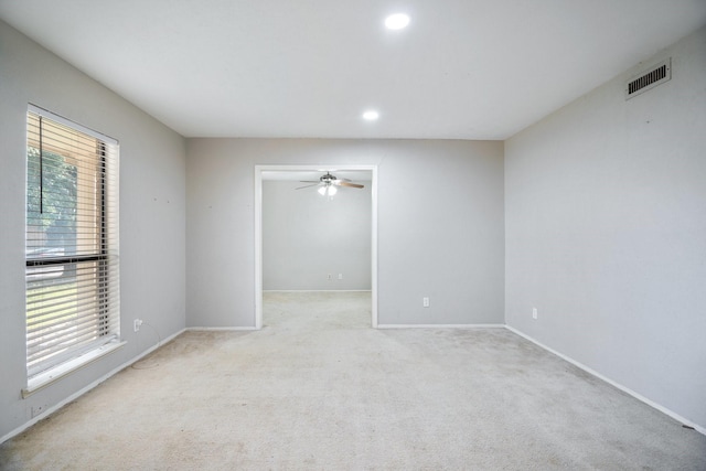 745 Oakland St, Grand Prairie, TX 75052 - carpeted spare room with a ceiling fan, recessed lighting, and baseboards
