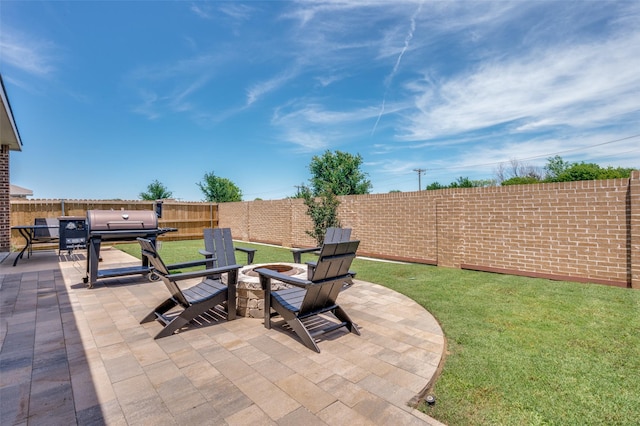 1317 Roadrunner Dr, Little Elm, TX 75068 - view of patio featuring a fire pit