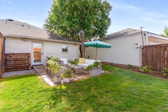 1236 Richland Oaks Dr, Richardson, TX 75081 - view of yard featuring outdoor lounge area and a patio area