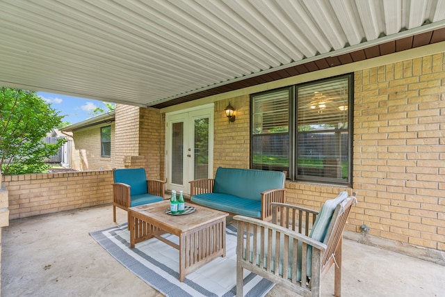 140 Amory Dr, Benbrook, TX 76126 - view of patio with outdoor lounge area and french doors