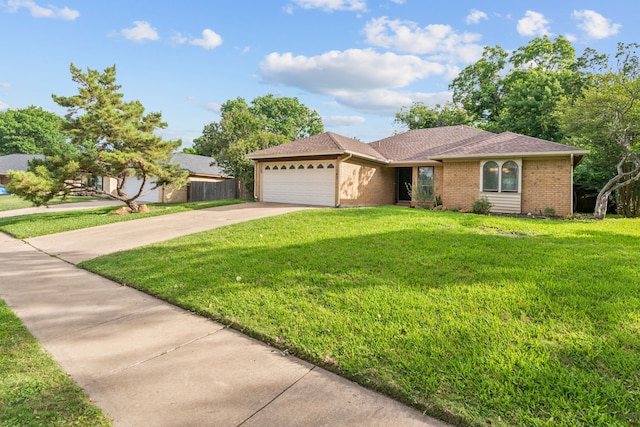 140 Amory Dr, Benbrook, TX 76126 - ranch-style home featuring a garage, brick siding, concrete driveway, and a front lawn
