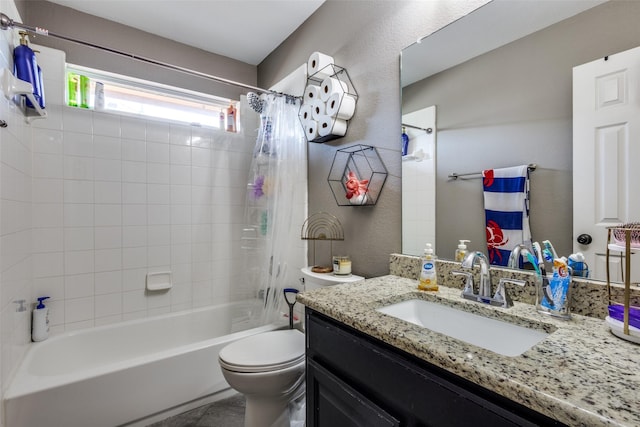 8405 White Stallion Trl, Mckinney, TX 75070 - full bathroom featuring vanity, shower / tub combo, and toilet