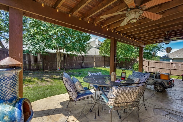8405 White Stallion Trl, Mckinney, TX 75070 - view of patio / terrace featuring ceiling fan and outdoor dining area