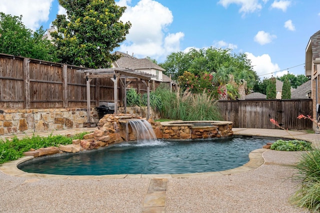 1912 White Oak Rd, Mckinney, TX 75072 - view of swimming pool with a fenced backyard, area for grilling, and a pool with connected hot tub